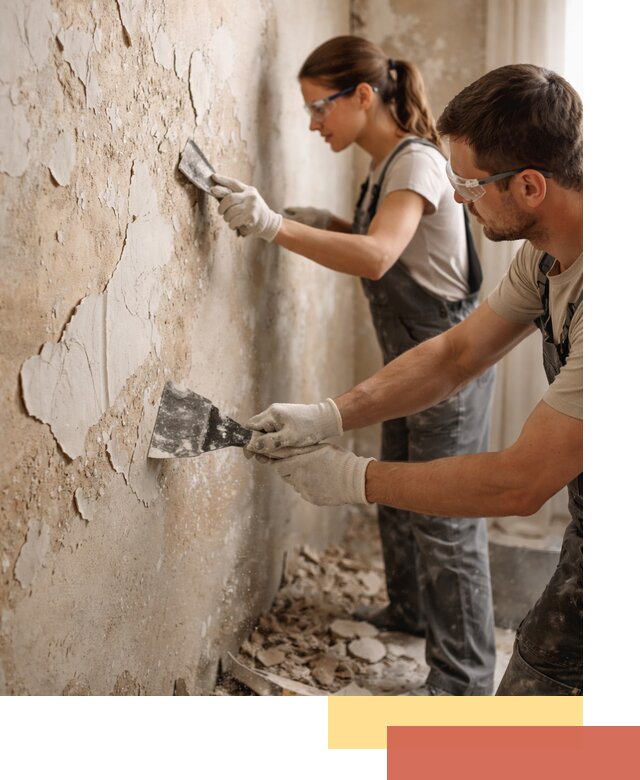 Снятие старой шпаклевки и подготовка поверхностей в Карасук