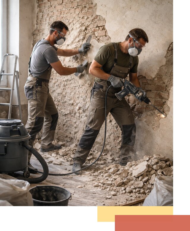 Демонтаж штукатурки со стен в Карасук быстро и аккуратно