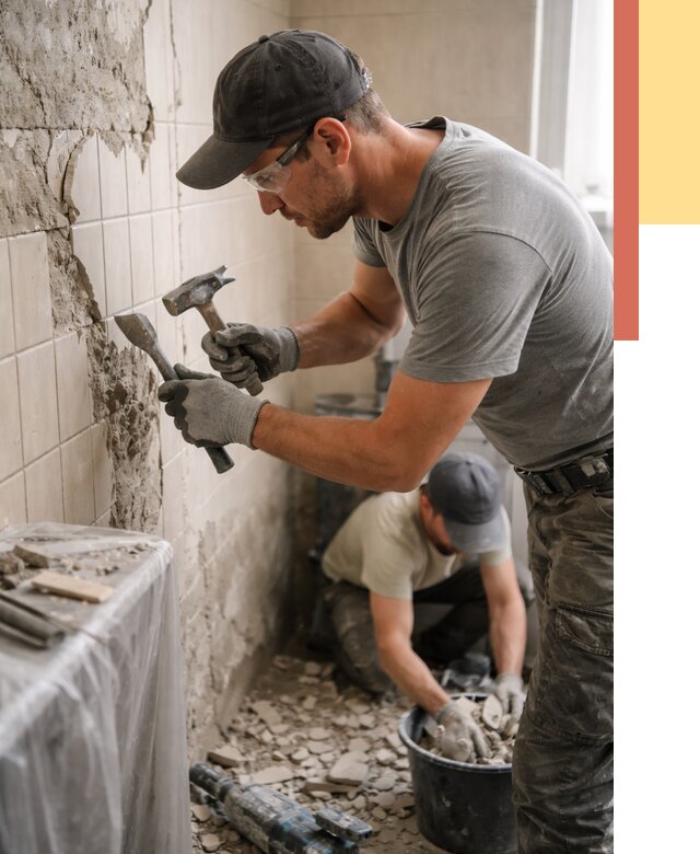 Демонтаж плитки со стен в Карасук от 863 руб. — быстро и недорого | ОТДЕЛОЧНИК-Кск