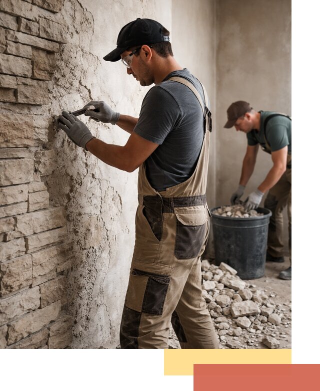 Демонтаж декоративного камня в Карасук профессионально и безопасно