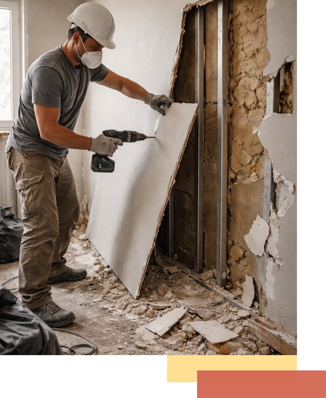 Демонтаж гипсокартона со стен в Карасук качественно и быстро