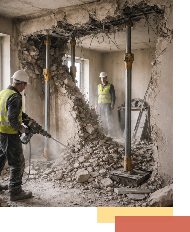 Снос несущих стен в Карасук с гарантией безопасности и качества