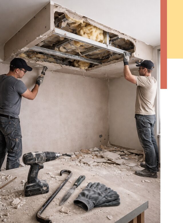 Демонтаж короба из гипсокартона в Карасук от 1544 руб. — быстро и недорого | ОТДЕЛОЧНИК-Кск