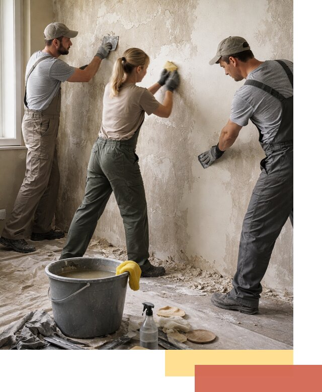 Очистка стен от клея и грунтовки в Карасук качественно и быстро