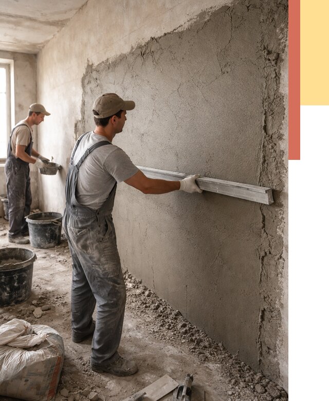 Цементная штукатурка стен в Карасук от 4571 руб/м2 — быстро и недорого | ОТДЕЛОЧНИК-Кск