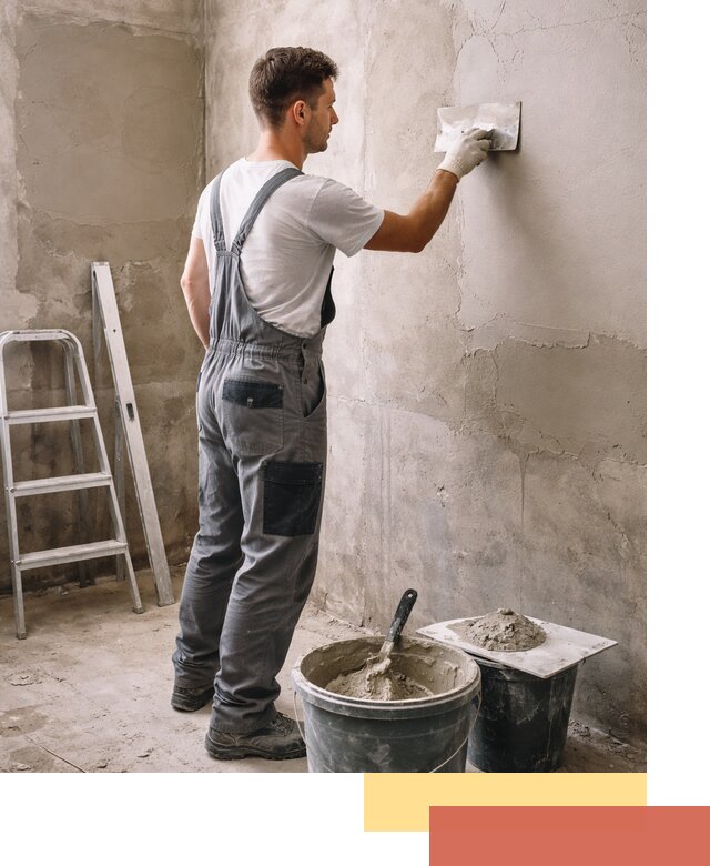 Штукатурка стен в ванной под ключ в Карасук