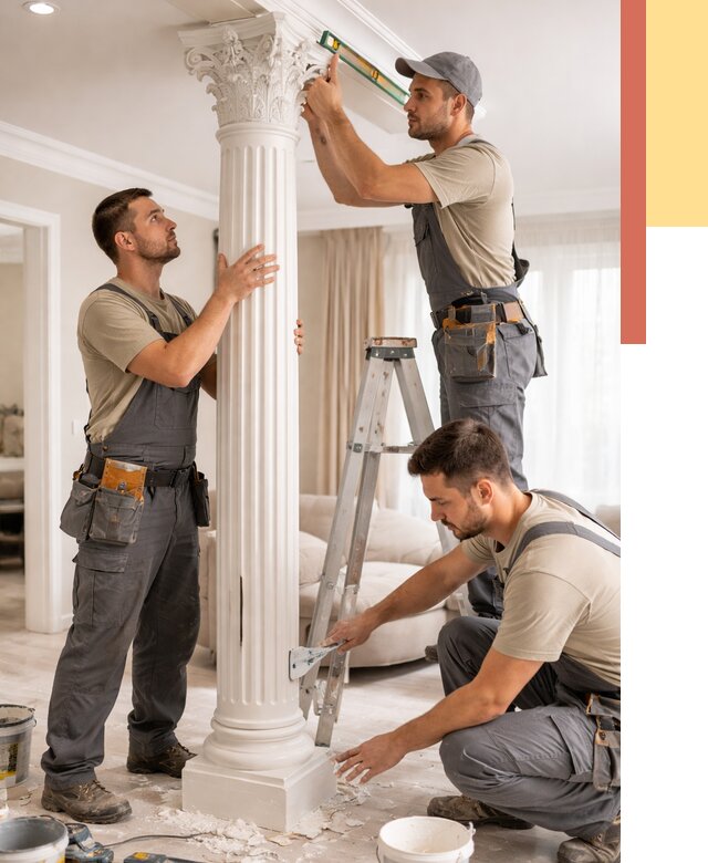 Установка декоративных колонн в Карасук от 12188 руб. под ключ | ОТДЕЛОЧНИК-Кск