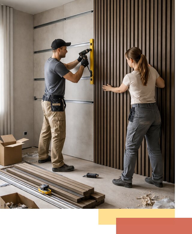 Монтаж реечных панелей на стены в Карасук