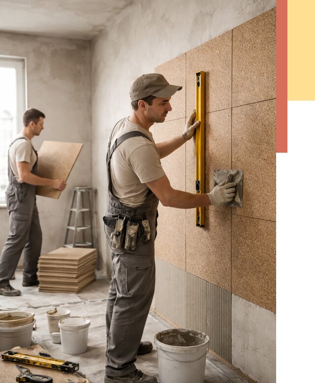 Монтаж пробковых панелей на стены в Карасук от 3555 руб. — ОТДЕЛОЧНИК-Кск