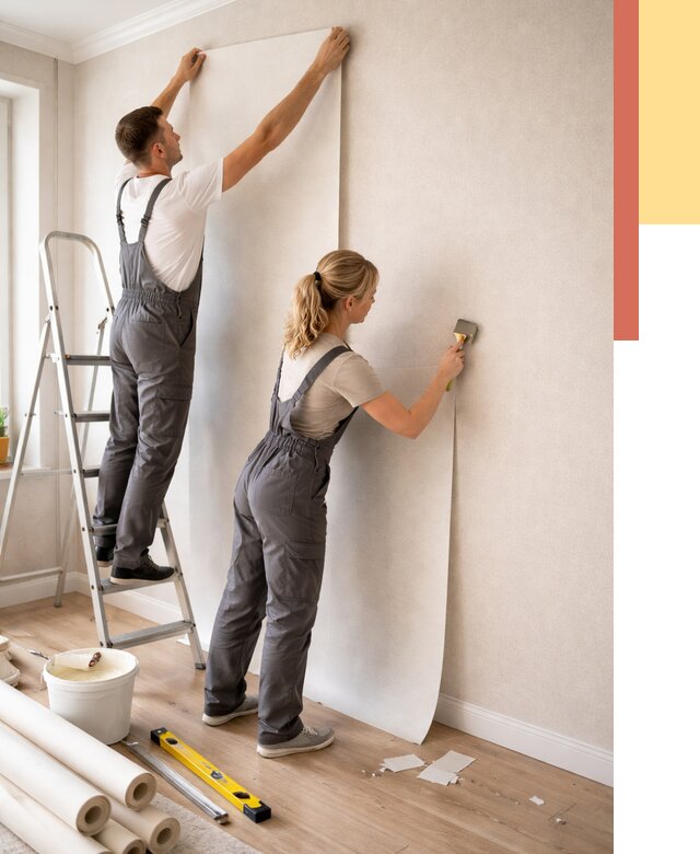 Поклейка флизелиновых обоев в Карасук от 6094 руб. | Быстро и недорого — ОТДЕЛОЧНИК-Кск