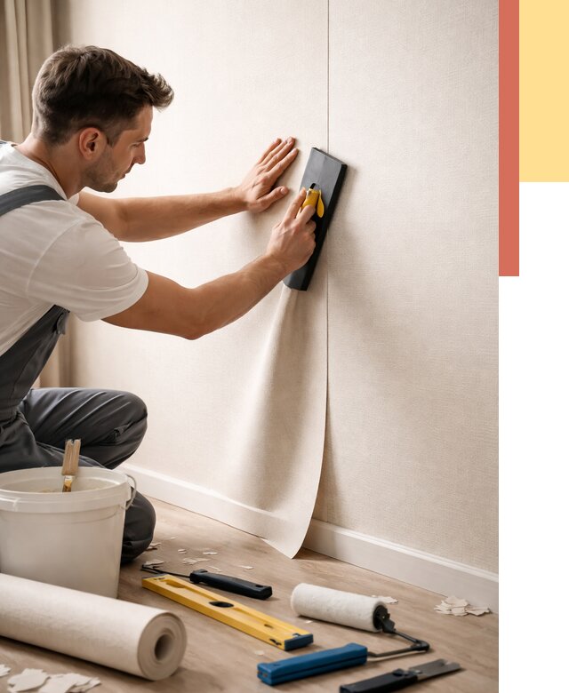 Поклейка виниловых обоев в Карасук от 4571 руб. | Быстро и недорого — ОТДЕЛОЧНИК-Кск