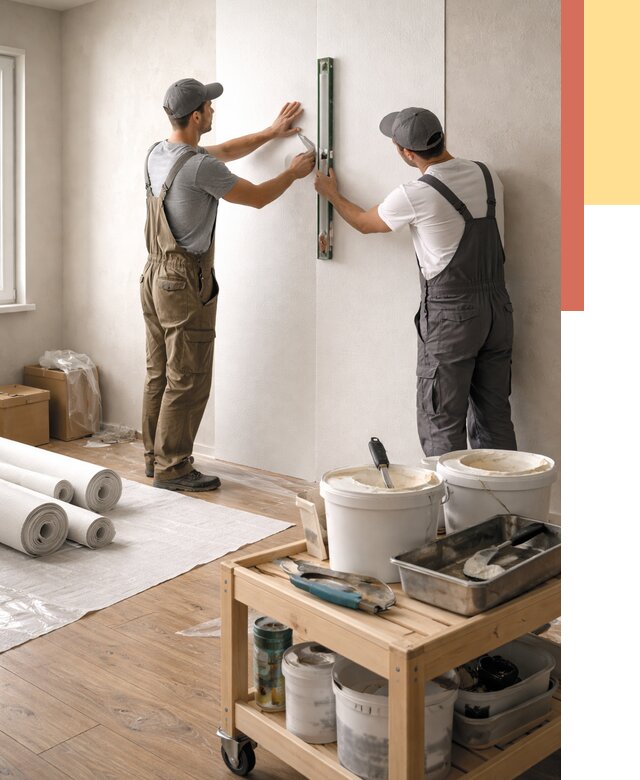 Поклейка стеклообоев в Карасук от 6602 руб. за м2 — быстро и недорого | ОТДЕЛОЧНИК-Кск