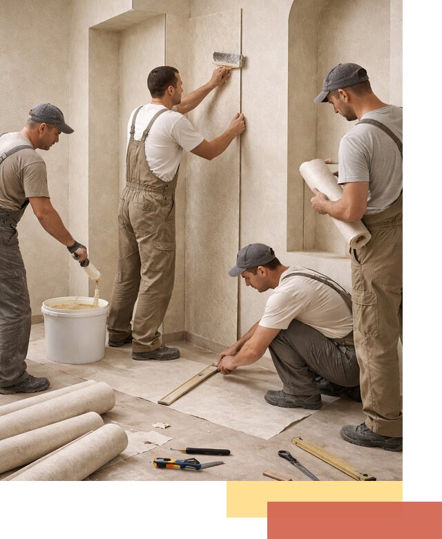 Поклейка обоев на сложные стены и неровные поверхности в Карасук