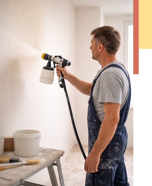 Покраска стен краскопультом в Карасук от 7618 руб. — механизированная покраска | ОТДЕЛОЧНИК-Кск