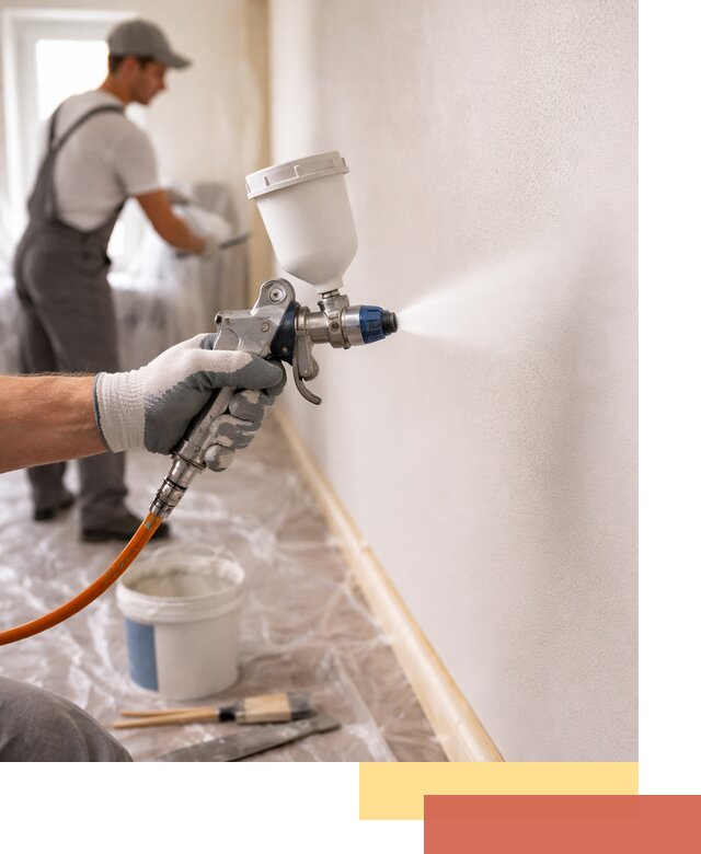 Покраска стен краскопультом в Карасук быстро и качественно