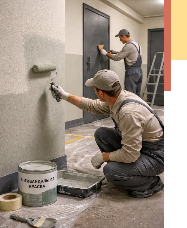 Покраска стен антивандальной краской в Карасук от 4571 руб./м² под ключ | ОТДЕЛОЧНИК-Кск