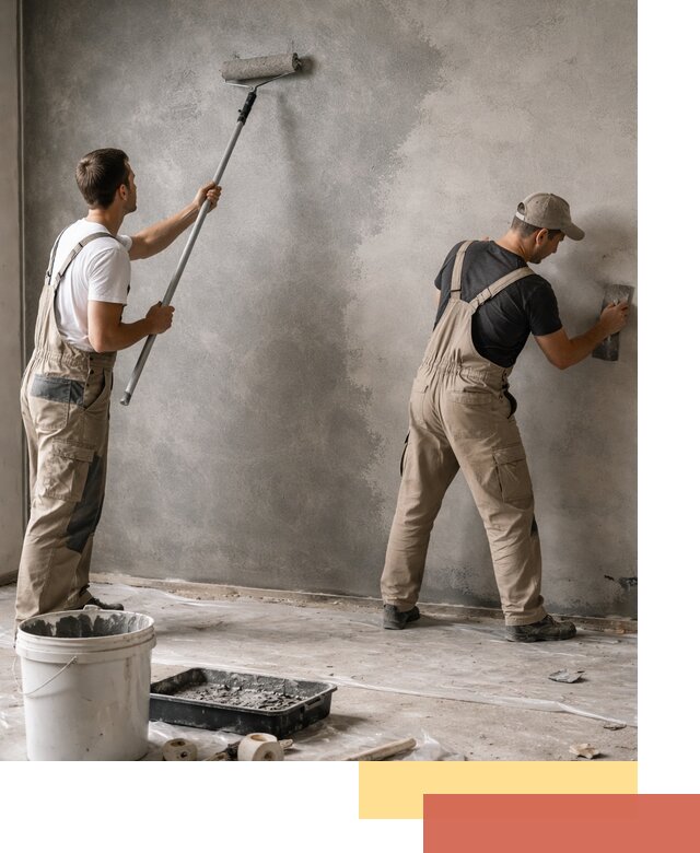 Покраска стен под бетон в Карасук профессионально и недорого