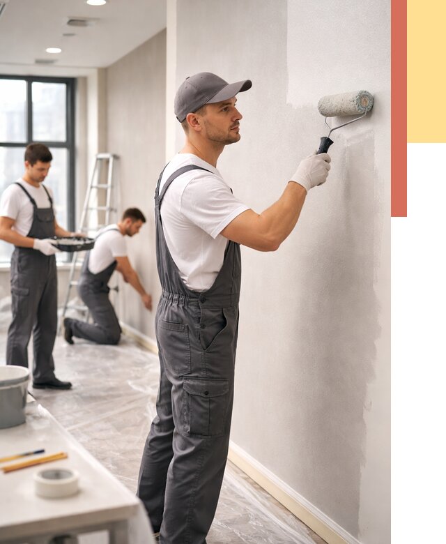 Покраска стен в офисе в Карасук от 8633 руб. — быстро и недорого | ОТДЕЛОЧНИК-Кск