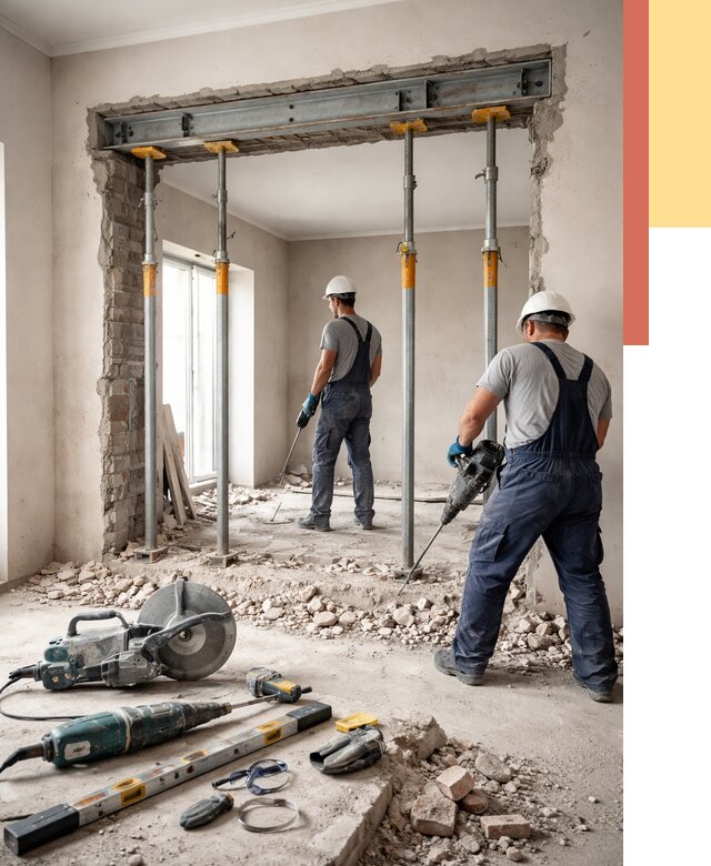 Прорезка проема в стене в Карасук от 4571 руб. — быстро и недорого | ОТДЕЛОЧНИК-Кск