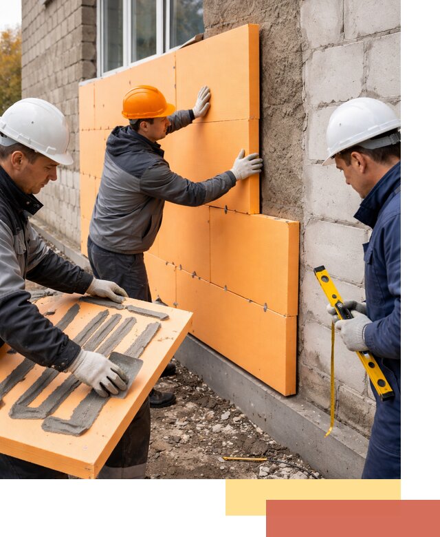 Утепление фасада пеноплексом под ключ в Карасук