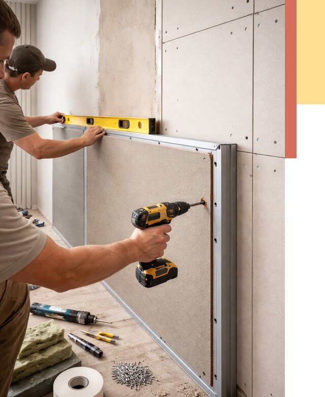 Шумоизоляция стен панелями ЗИПС в Карасук от 2235 руб./м² под ключ | ОТДЕЛОЧНИК-Кск