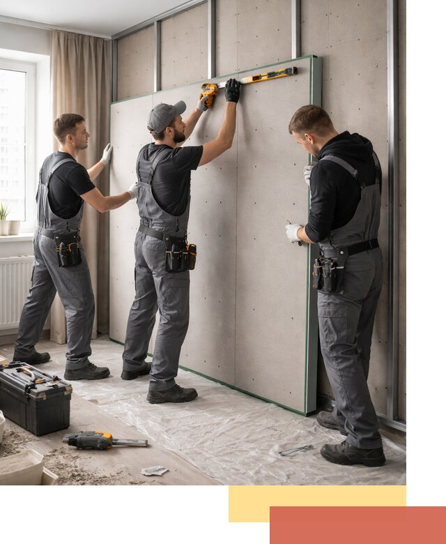 Шумоизоляция стен панелями ЗИПС в Карасук для жилых и коммерческих помещений