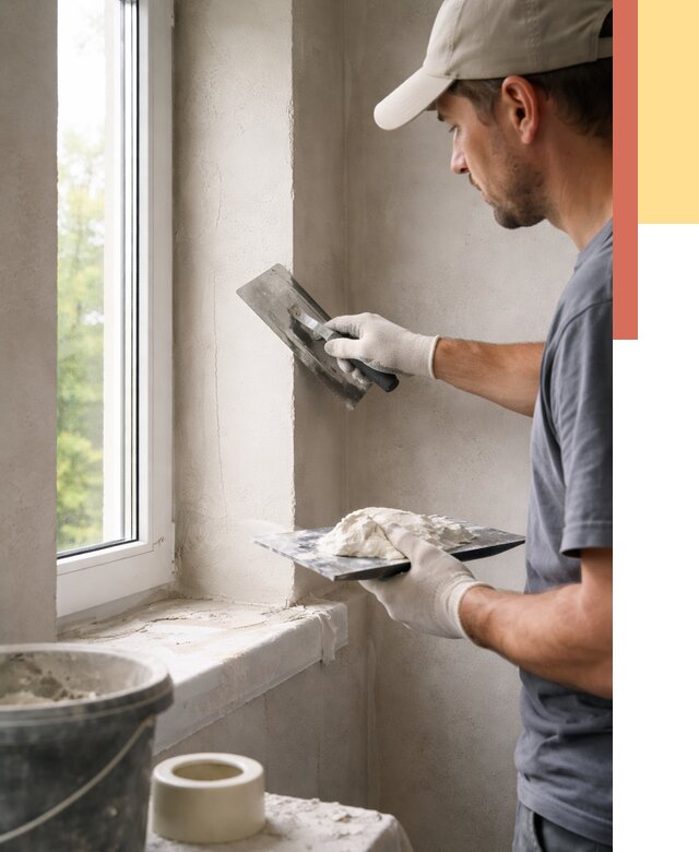 Штукатурка откосов в Карасук от 4571 руб/м² — услуги и выравнивание под ключ | ОТДЕЛОЧНИК-Кск