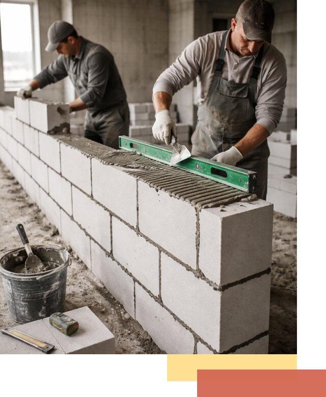 Кладка перегородок из газобетона в Карасук быстро и качественно