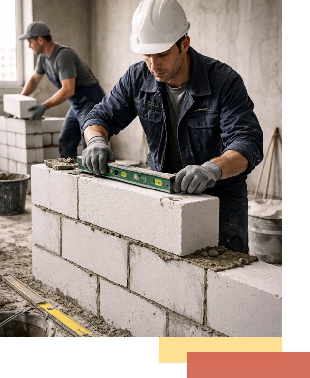 Кладка перегородок из пеноблока под ключ в Карасук