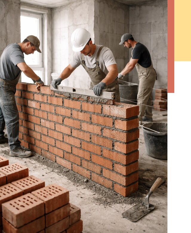 Кладка перегородок из кирпича в Карасук от 3555 руб. за м² | ОТДЕЛОЧНИК-Кск