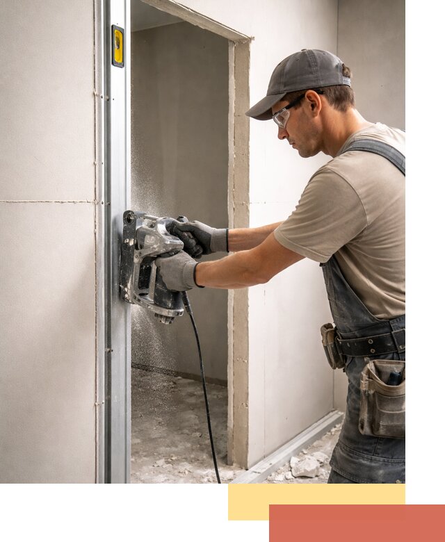 Устройство дверного проема в перегородке в Карасук