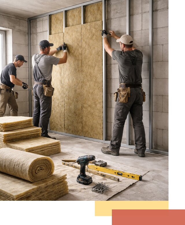 Шумоизоляция перегородок из блоков в Карасук — монтаж и защита шумоизоляцией