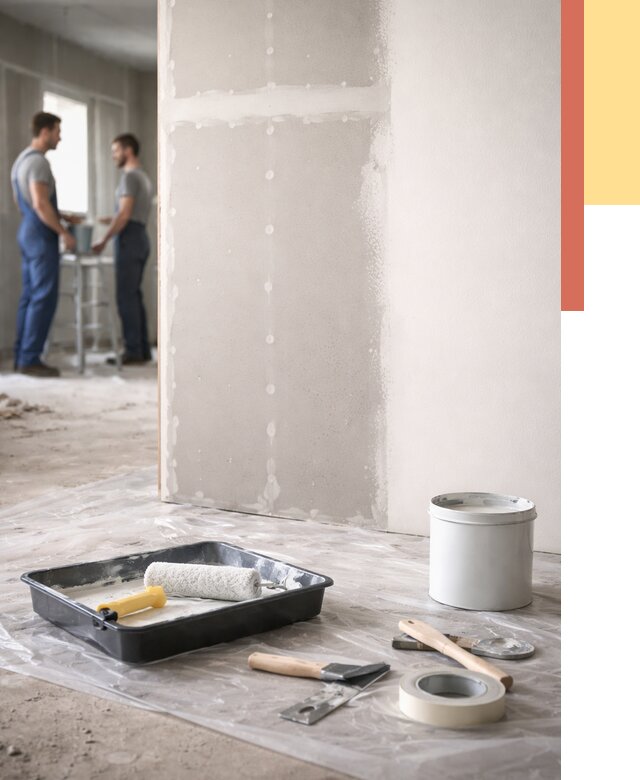 Покраска перегородок из гипсокартона в Карасук от 4571 руб. под ключ | ОТДЕЛОЧНИК-Кск