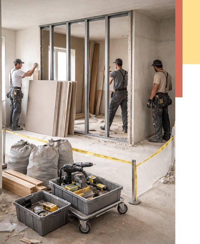 Перенос гипсокартонной перегородки в Карасук под ключ от 4571 руб. | Демонтаж и монтаж – ОТДЕЛОЧНИК-Кск