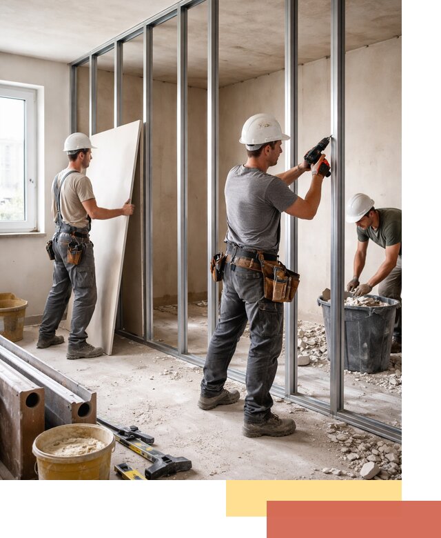 Перенос гипсокартонной перегородки в Карасук профессионально и быстро