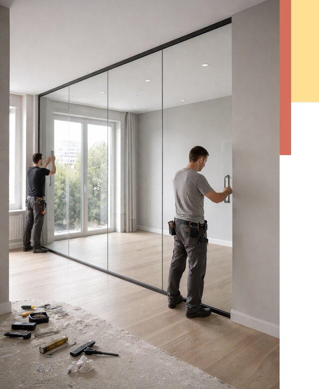 Изготовление стеклянных перегородок в Карасук от 12544 руб. под ключ | ОТДЕЛОЧНИК-Кск