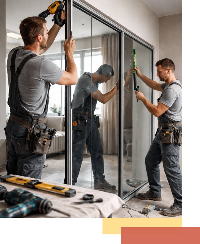 Каркасные стеклянные перегородки под ключ в Карасук