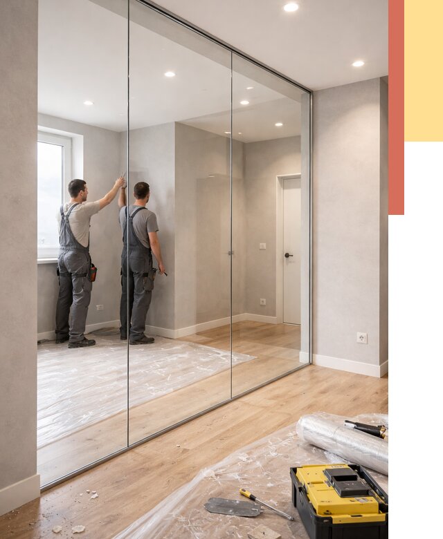 Безрамные стеклянные перегородки в Карасук — монтаж от 9649 руб. | ОТДЕЛОЧНИК-Кск