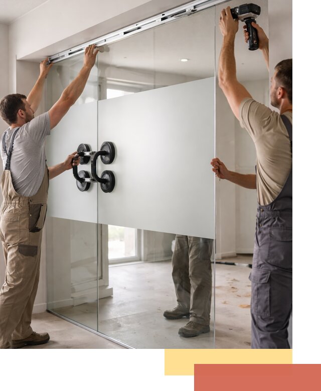 Матовые стеклянные перегородки под ключ в Карасук