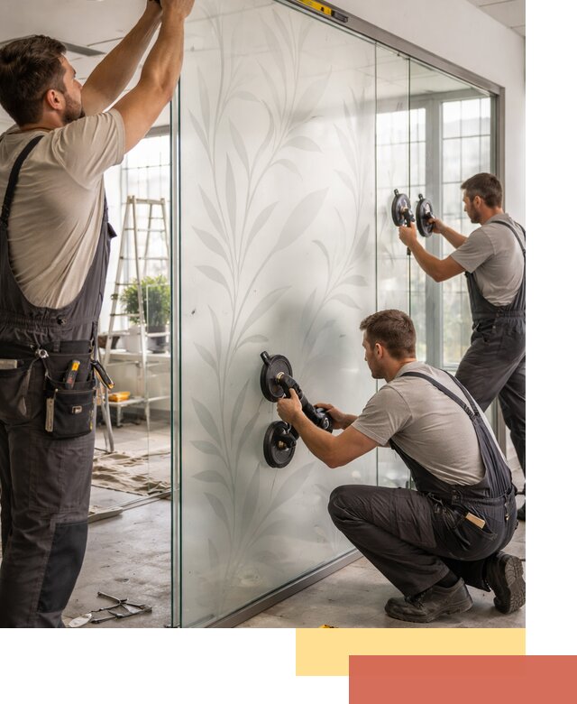 Стеклянные перегородки с рисунком на заказ в Карасук