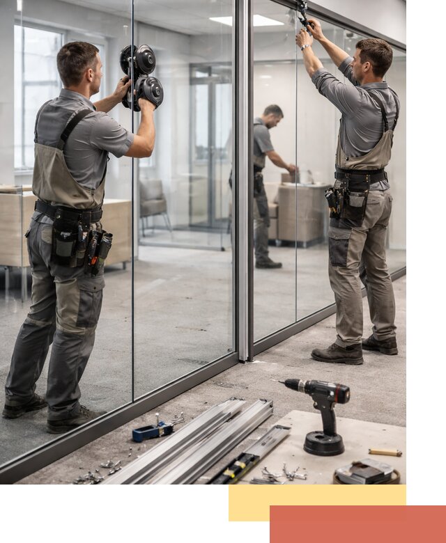 Стеклянные офисные перегородки под ключ в Карасук