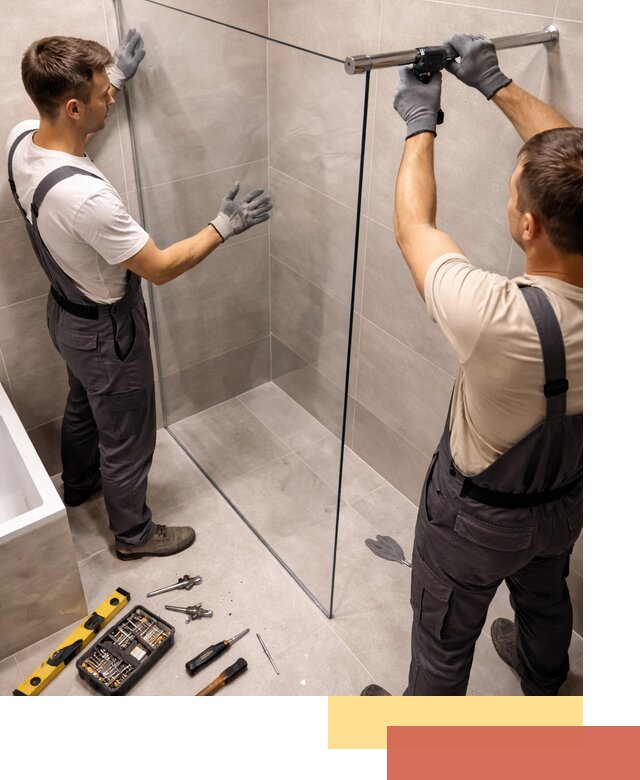 Стеклянные перегородки для душа в Карасук — изготовление и монтаж