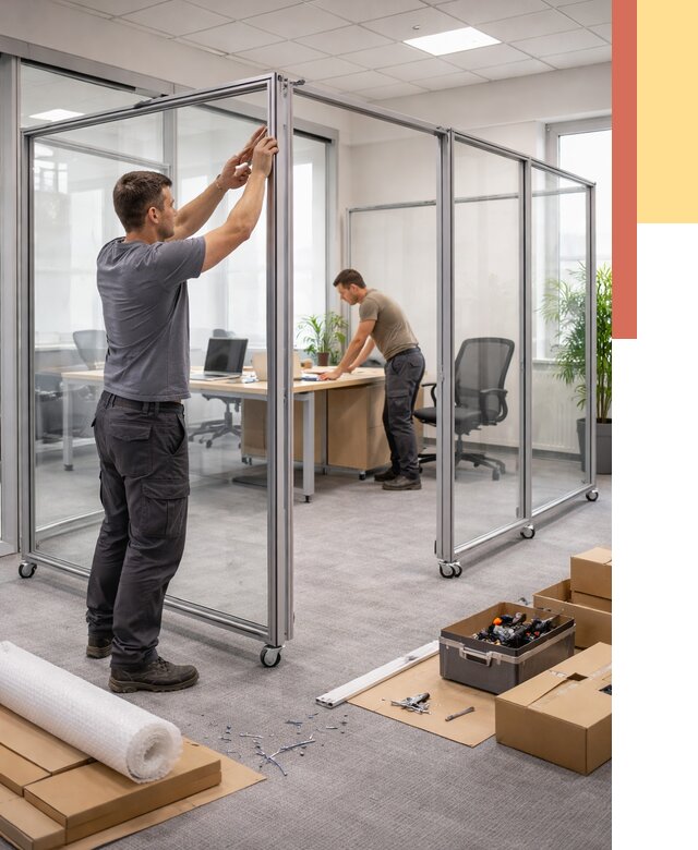 Мобильные офисные перегородки в Карасук от 12696 руб. — установка под ключ | ОТДЕЛОЧНИК-Кск