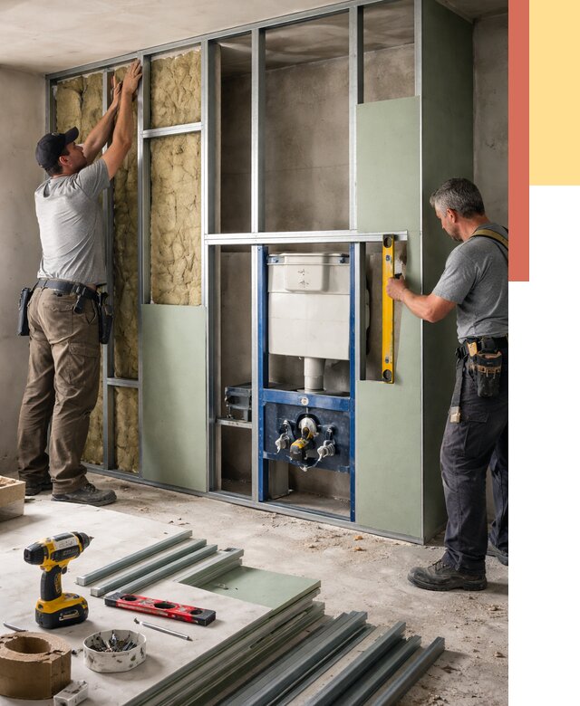 Установка сантехнических перегородок в Карасук от 8633 руб. | ОТДЕЛОЧНИК-Кск