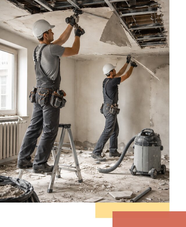 Демонтаж гипсокартонного потолка в Карасук быстро и аккуратно