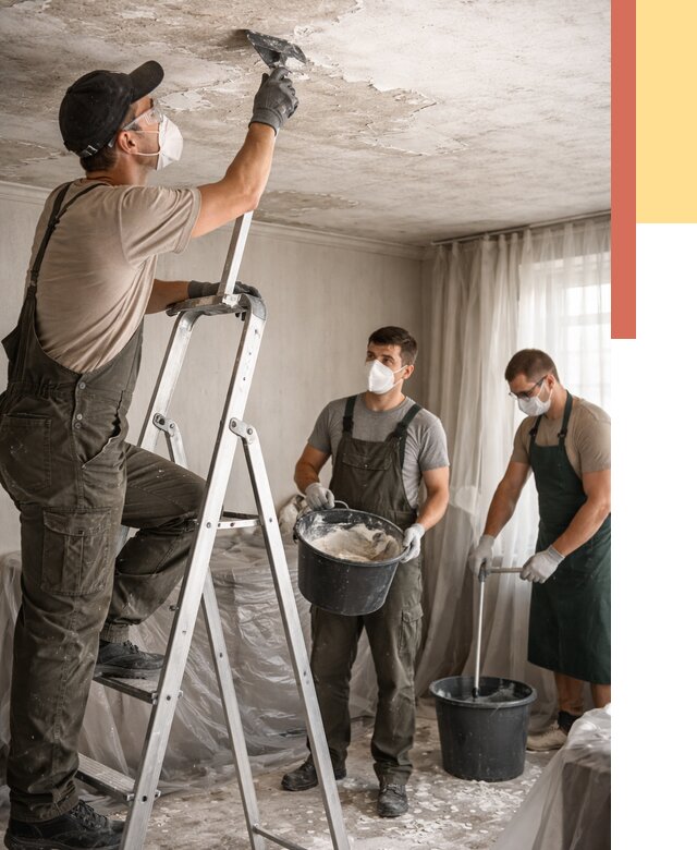 Удаление побелки с потолка в Карасук от 2539 руб. быстро и недорого | ОТДЕЛОЧНИК-Кск