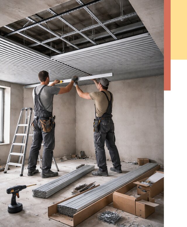 Монтаж реечного потолка в Карасук от 4571 руб. под ключ | ОТДЕЛОЧНИК-Кск