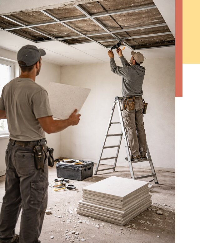 Замена плит подвесного потолка в Карасук от 1777 руб. быстро и недорого | ОТДЕЛОЧНИК-Кск