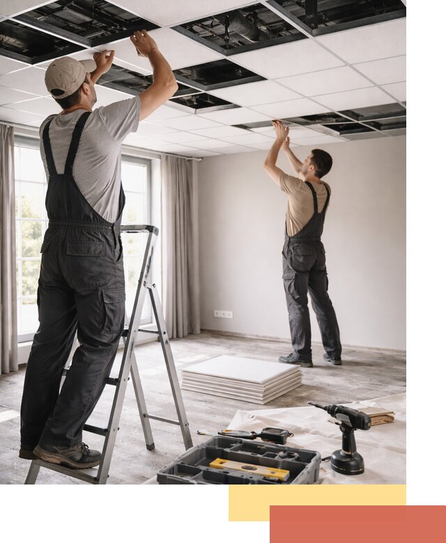 Замена плит подвесного потолка в Карасук быстро и качественно