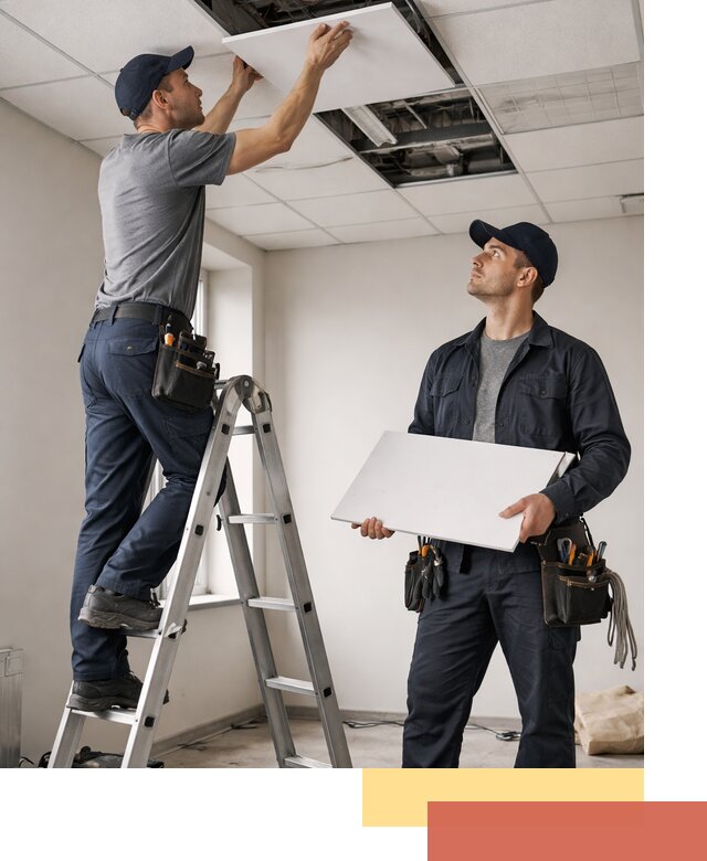 Обслуживание подвесного потолка в Карасук — ремонт и чистка